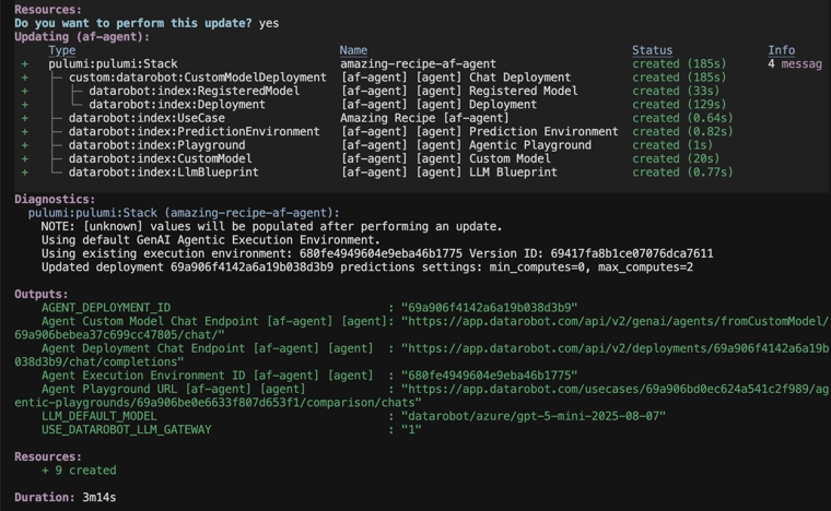Agent interaction in DataRobot