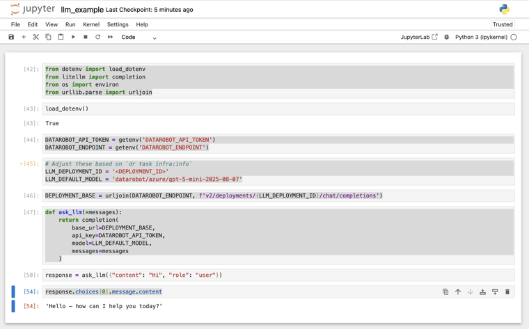 Notebook running locally